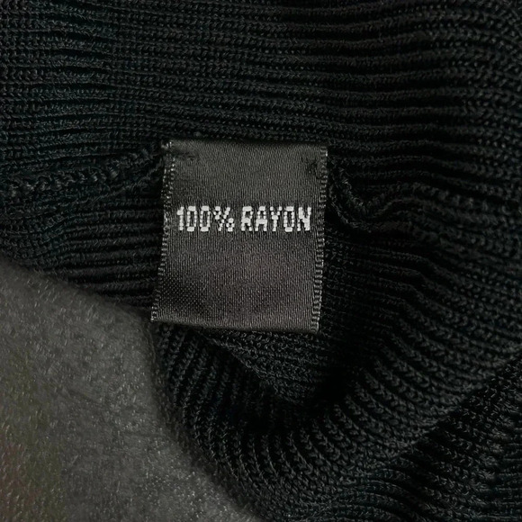 Linda Allard Ellen Tracy Black Fine Rib Sleeveless Top Cropped Womens Size Large - Picture 5 of 6